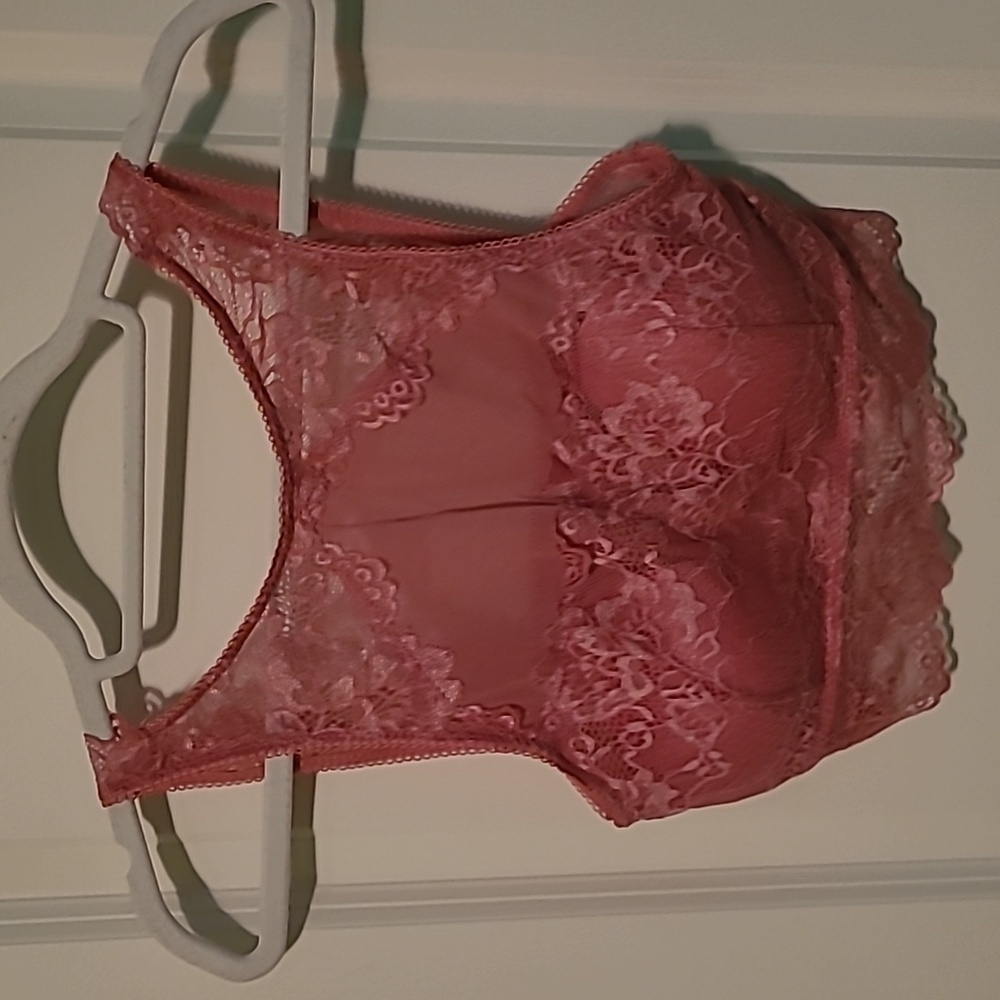 Rene rofe high neck lace bra